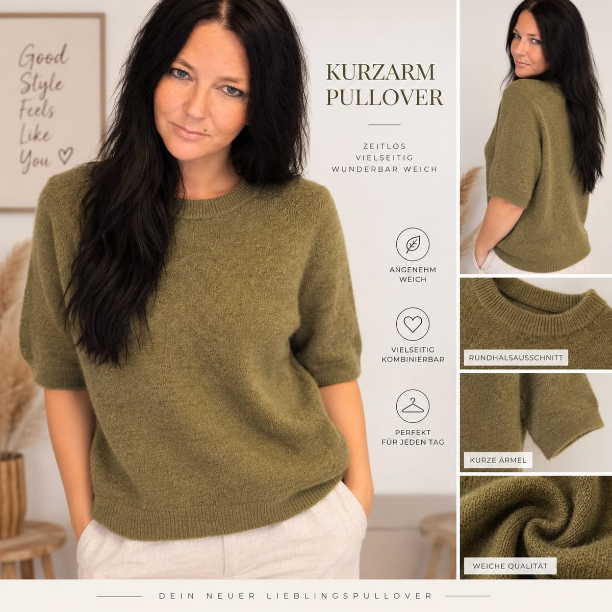 Kurzarm-Pullover