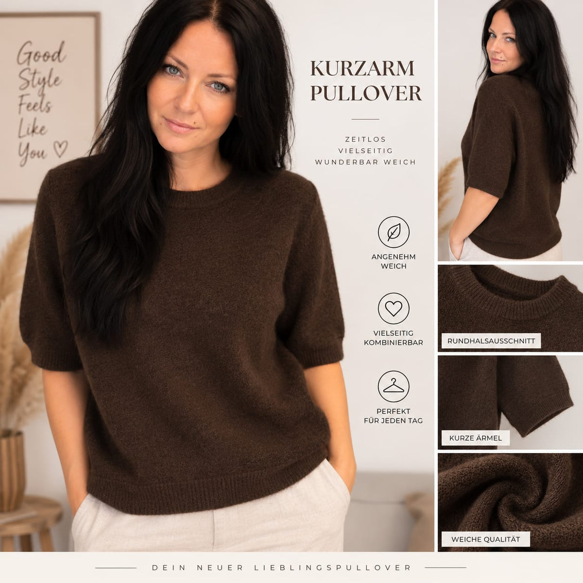 Kurzarm-Pullover